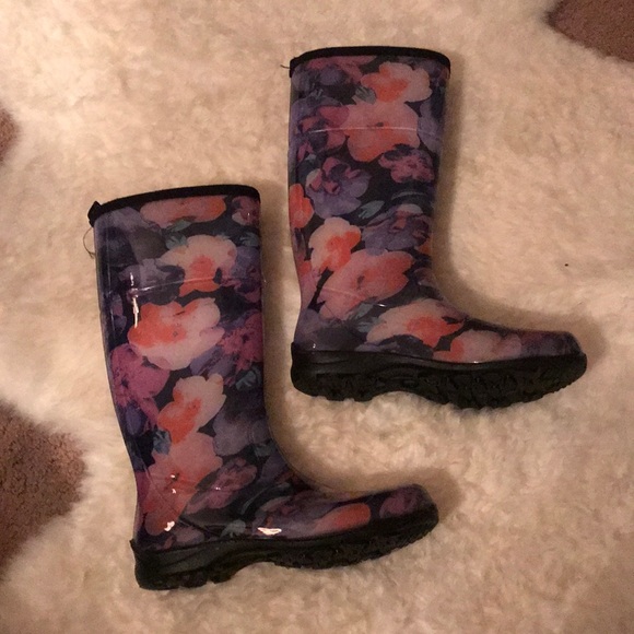 kamik floral rain boots